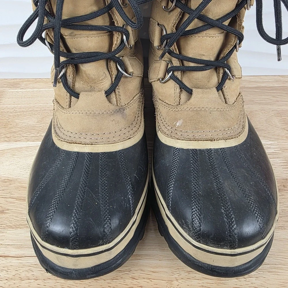 Sorel Caribou Boots Mens Size 10 Buff Tan Waterproof Insulated Winter NM1000-281
